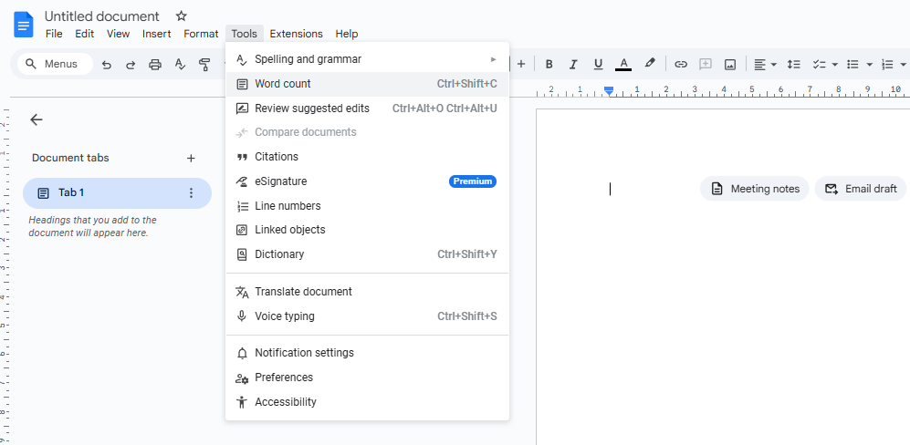 How to Check Word Count on Google Docs